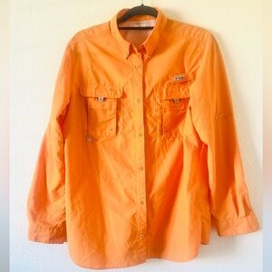 Columbia Women’s Orange Long-Sleeve Button-Down Shirt
